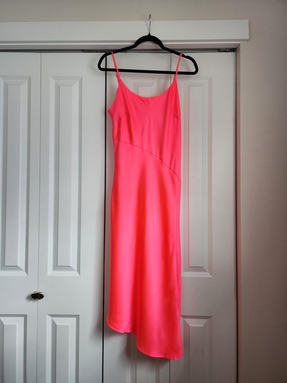 Neon Pink Slip Midi Dress - Women